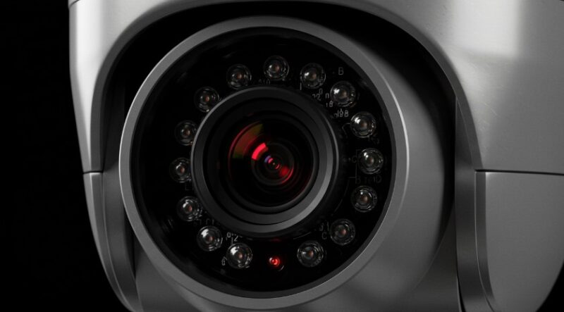 High-resolution security camera, showcasing advanced lens technology